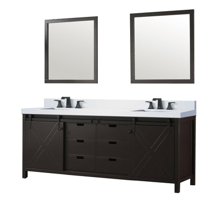 Marsyas 84 in W x 22 in D Brown Double Bath Vanity