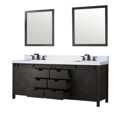 Marsyas 84 in W x 22 in D Brown Double Bath Vanity