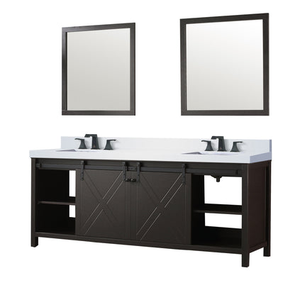 Marsyas 84 in W x 22 in D Brown Double Bath Vanity