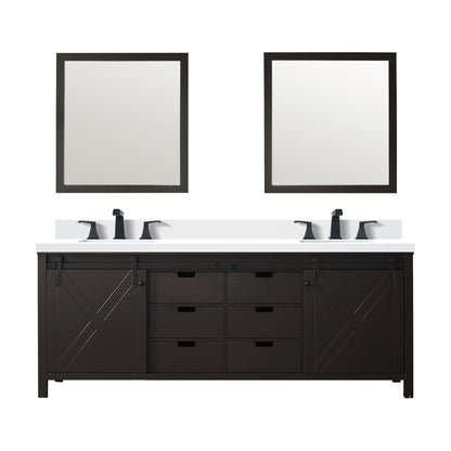 Marsyas 84 in W x 22 in D Brown Double Bath Vanity