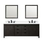 Marsyas 84 in W x 22 in D Brown Double Bath Vanity