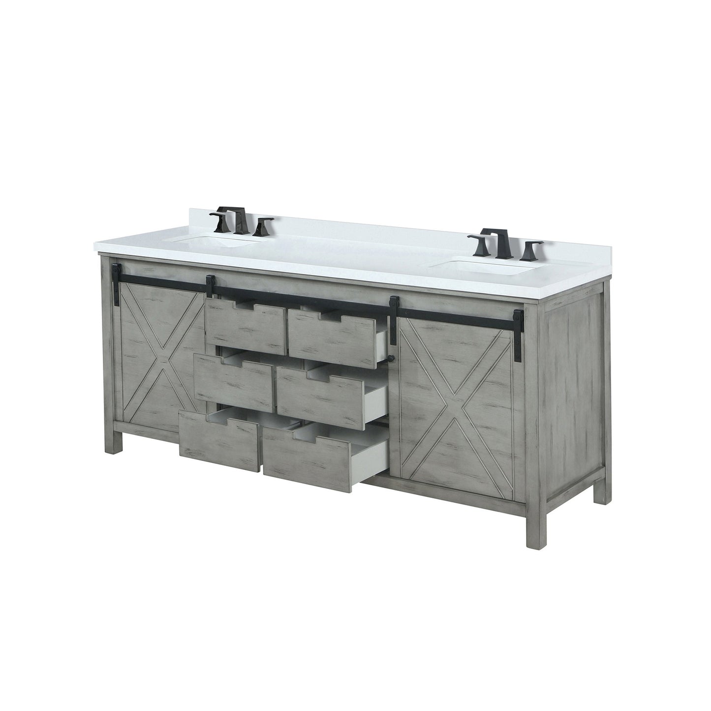 Marsyas 84 in W x 22 in D Ash Grey Double Bath Vanity