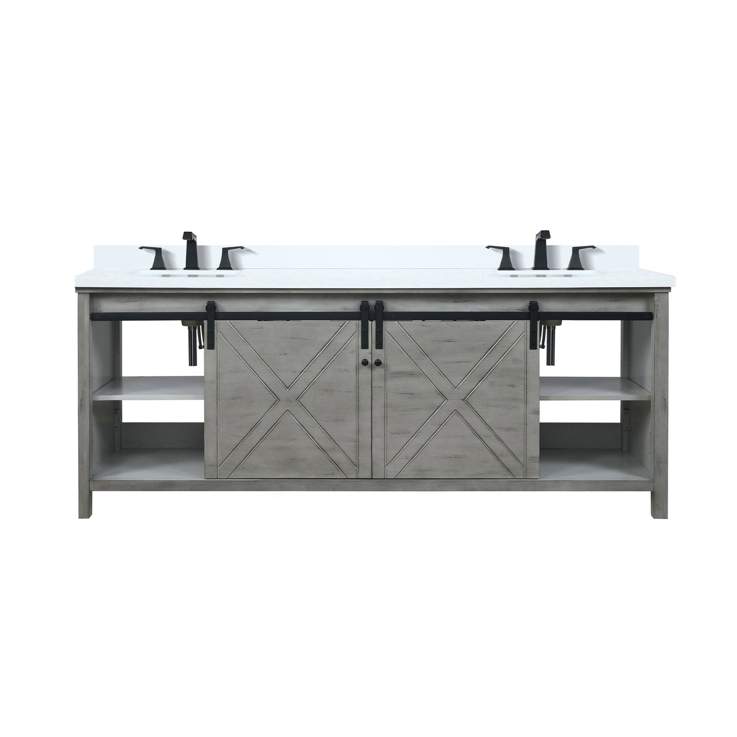 Marsyas 84 in W x 22 in D Ash Grey Double Bath Vanity
