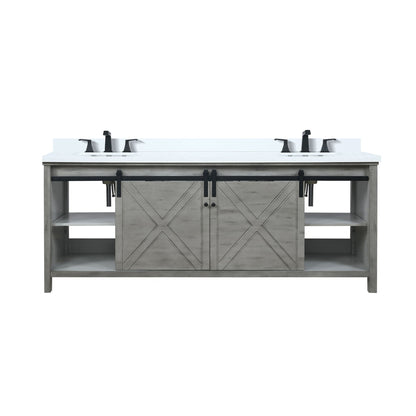 Marsyas 84 in W x 22 in D Ash Grey Double Bath Vanity