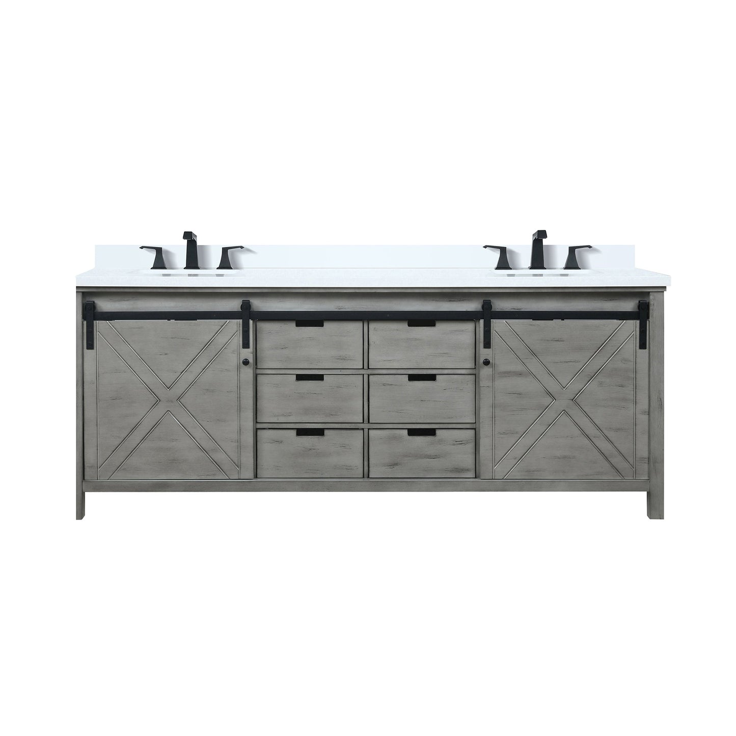Marsyas 84 in W x 22 in D Ash Grey Double Bath Vanity