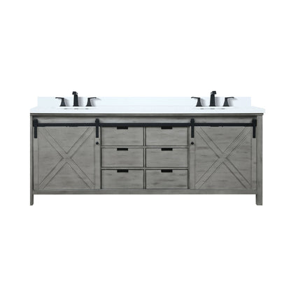 Marsyas 84 in W x 22 in D Ash Grey Double Bath Vanity