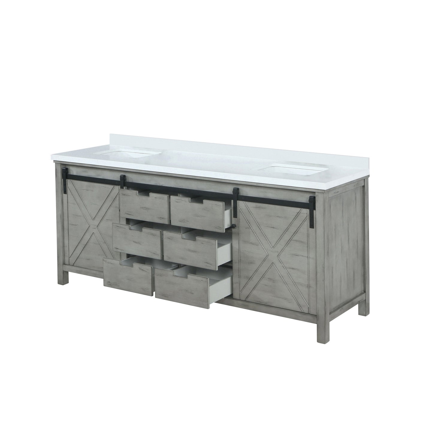 Marsyas 84 in W x 22 in D Ash Grey Double Bath Vanity