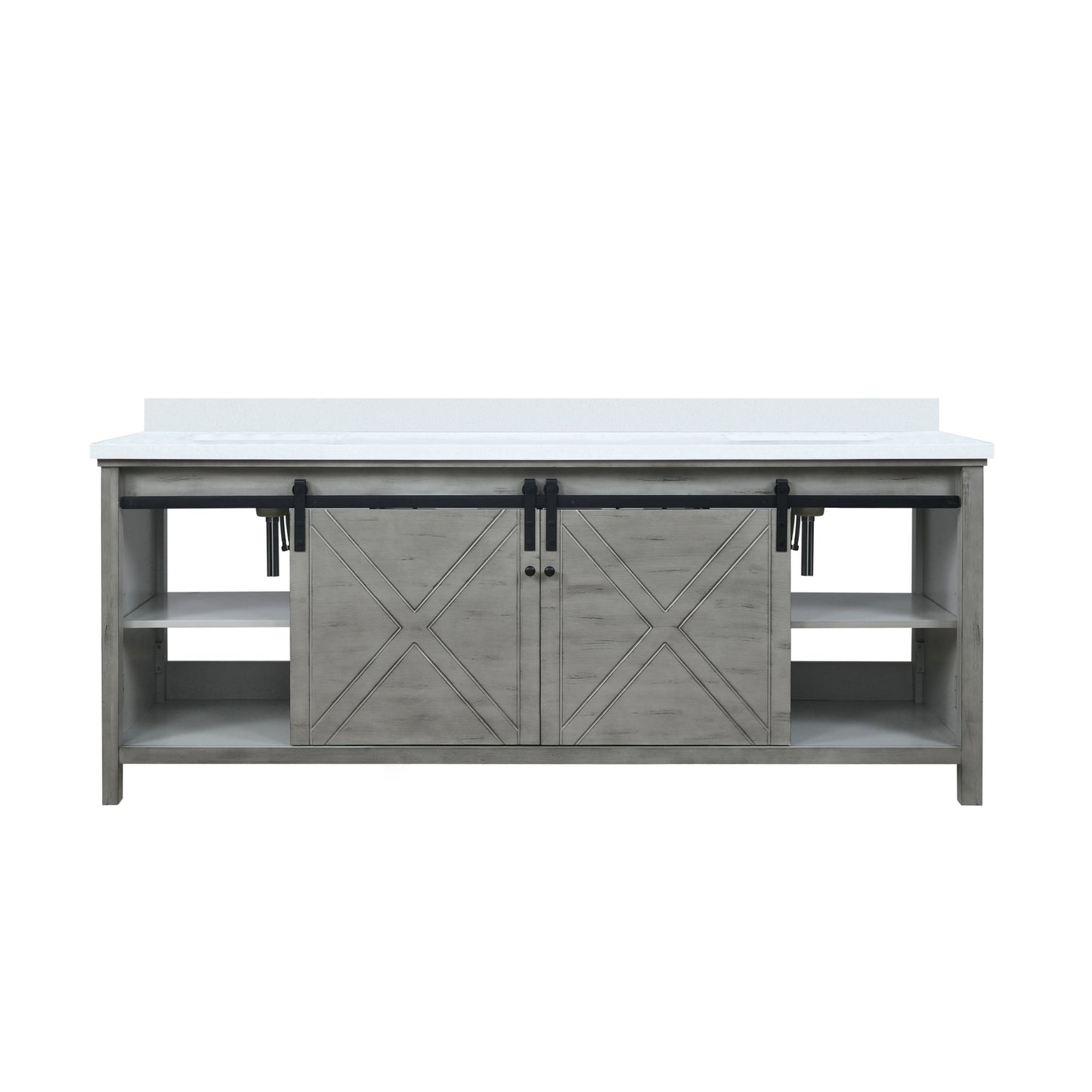 Marsyas 84 in W x 22 in D Ash Grey Double Bath Vanity