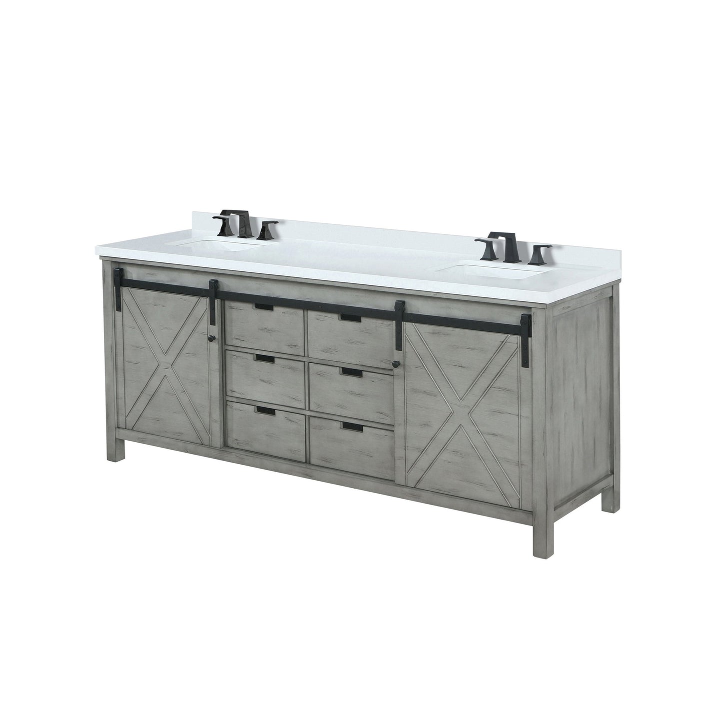 Marsyas 84 in W x 22 in D Ash Grey Double Bath Vanity