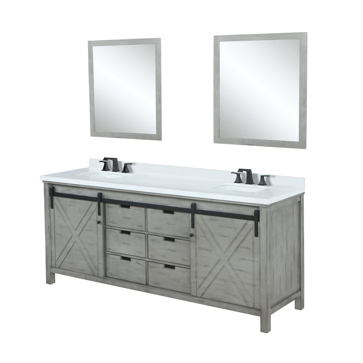 Marsyas 84 in W x 22 in D Ash Grey Double Bath Vanity