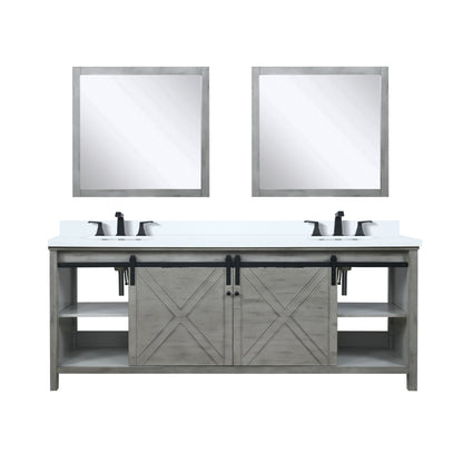 Marsyas 84 in W x 22 in D Ash Grey Double Bath Vanity