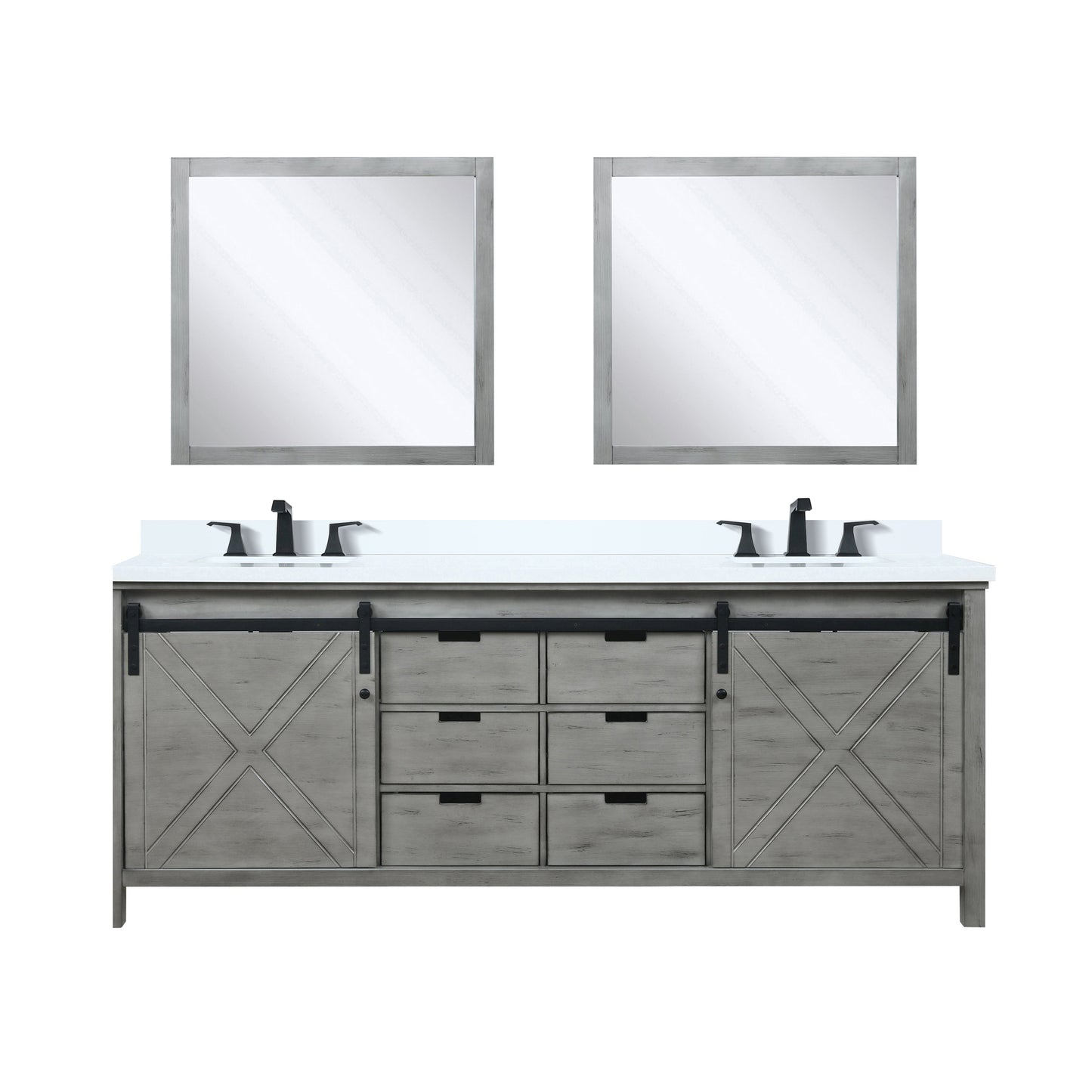 Marsyas 84 in W x 22 in D Ash Grey Double Bath Vanity