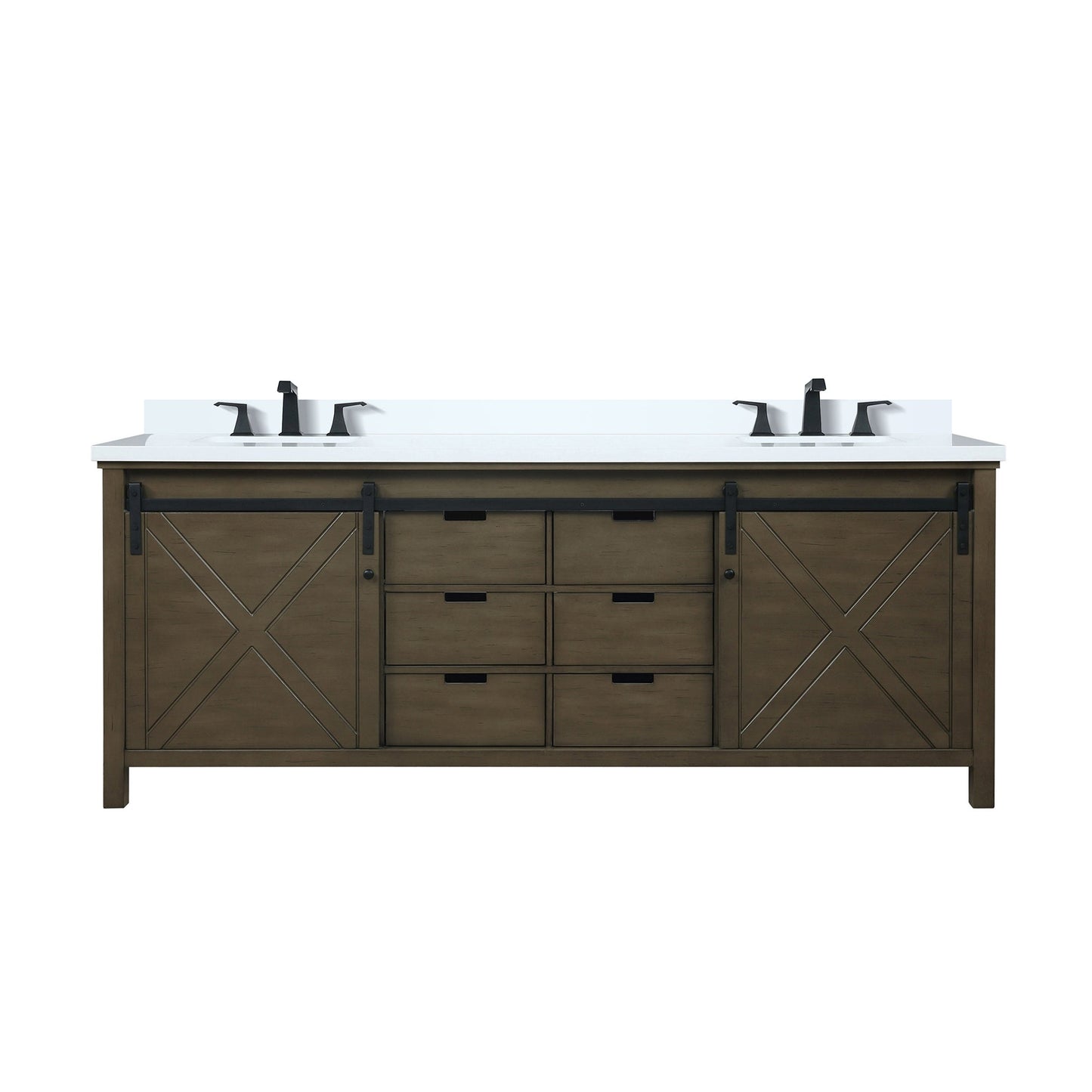Marsyas 84 in W x 22 in D Rustic Brown Double Bath Vanity