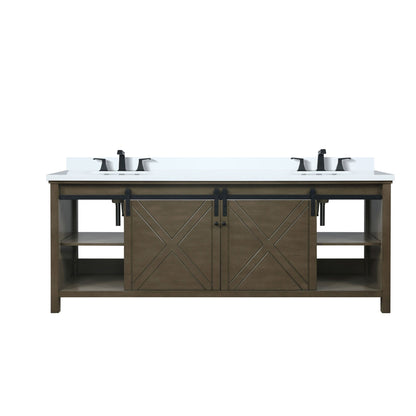 Marsyas 84 in W x 22 in D Rustic Brown Double Bath Vanity