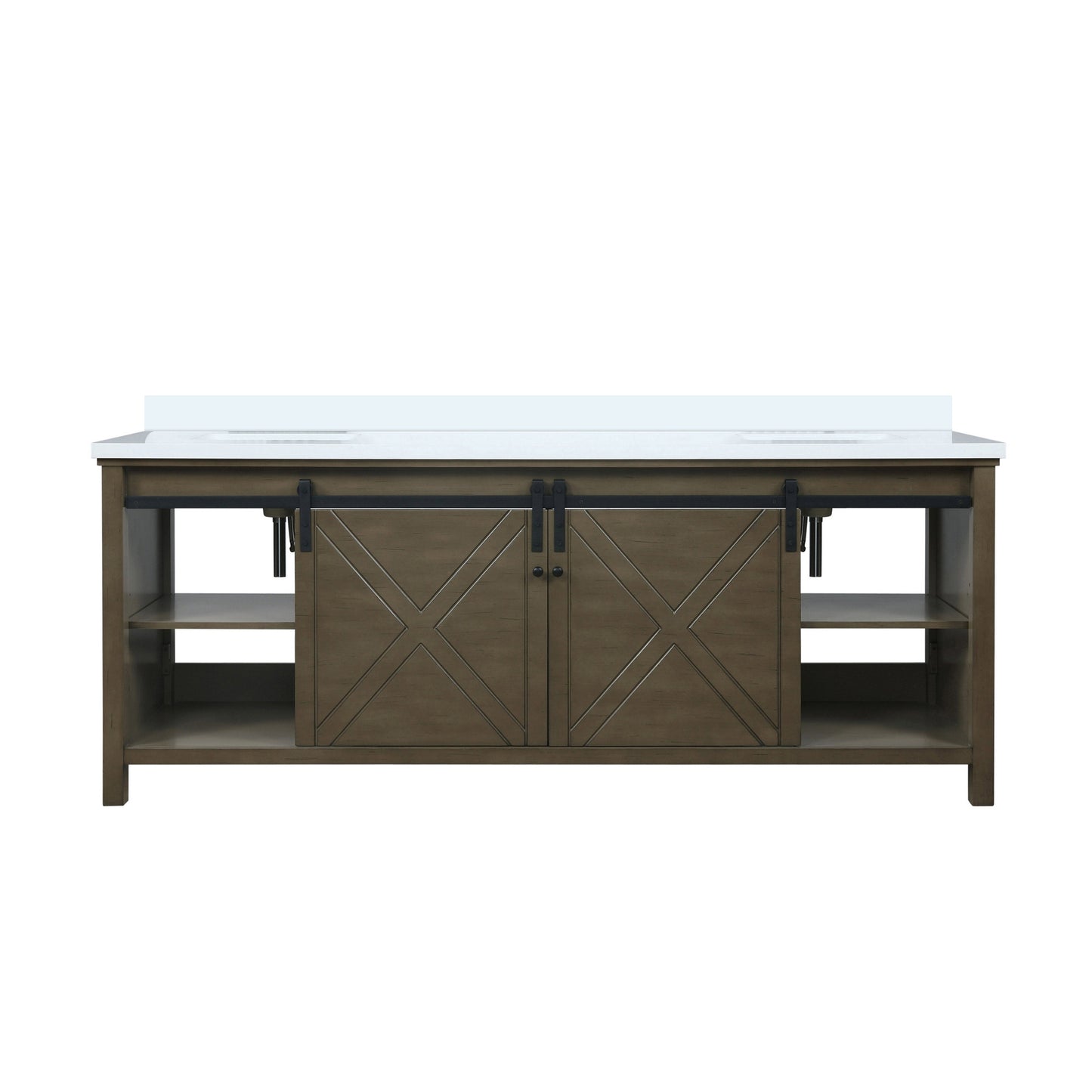 Marsyas 84 in W x 22 in D Rustic Brown Double Bath Vanity