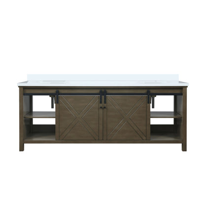 Marsyas 84 in W x 22 in D Rustic Brown Double Bath Vanity