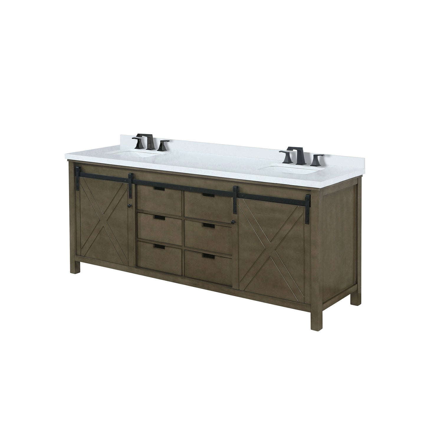 Marsyas 84 in W x 22 in D Rustic Brown Double Bath Vanity