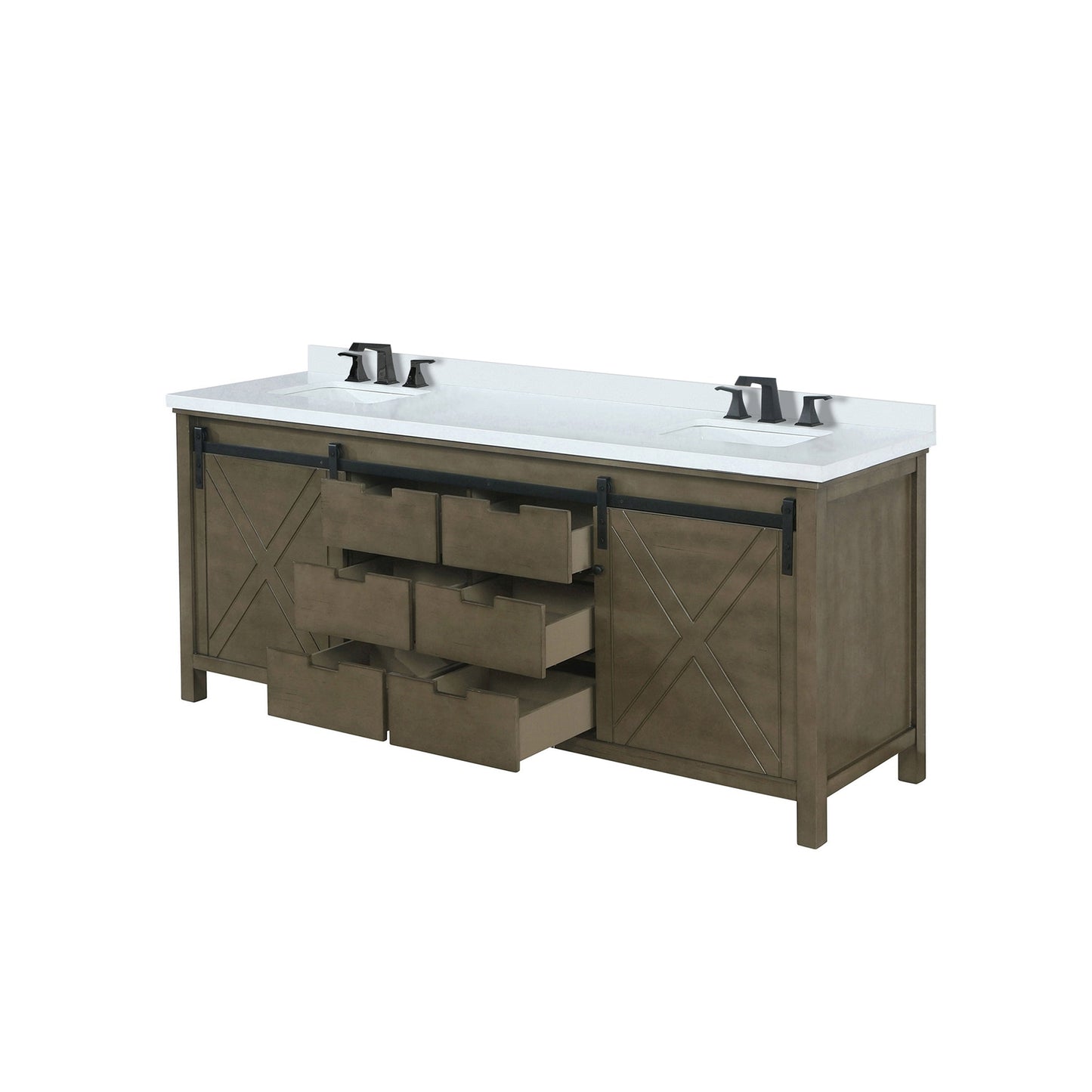 Marsyas 84 in W x 22 in D Rustic Brown Double Bath Vanity