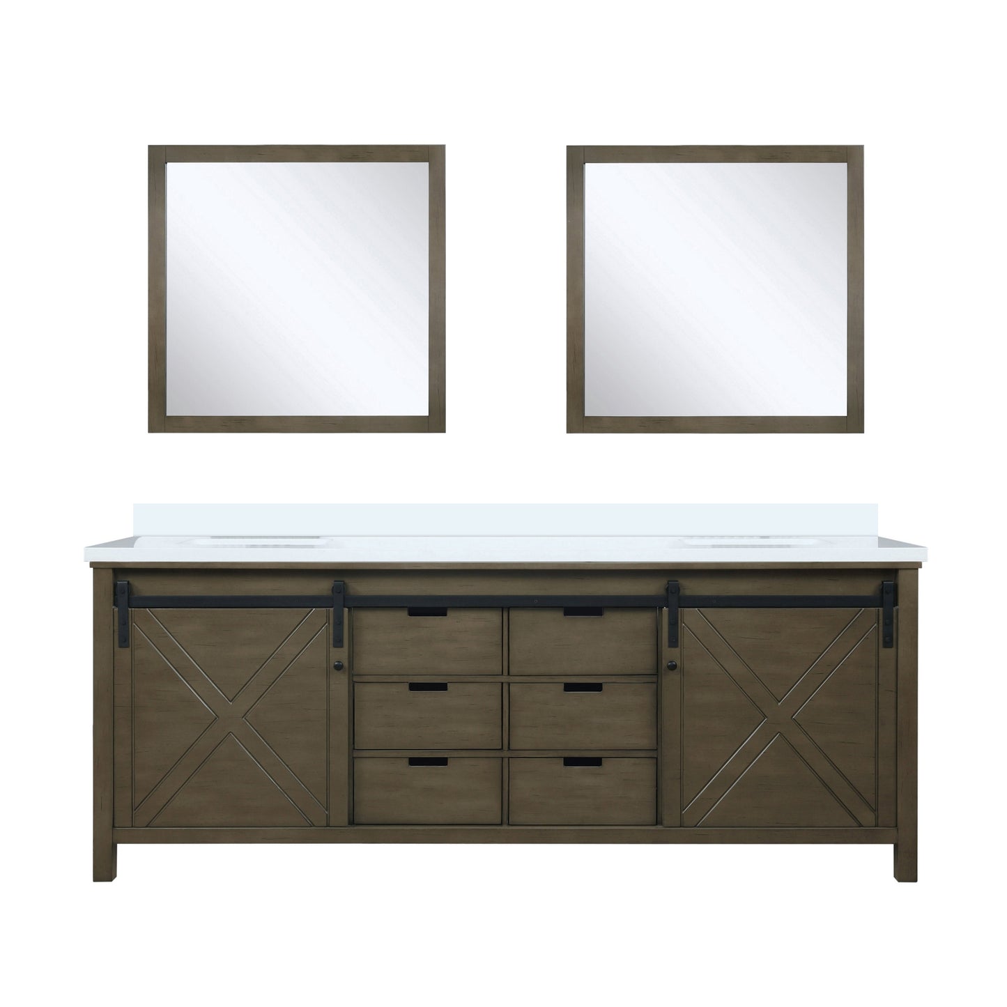 Marsyas 84 in W x 22 in D Rustic Brown Double Bath Vanity
