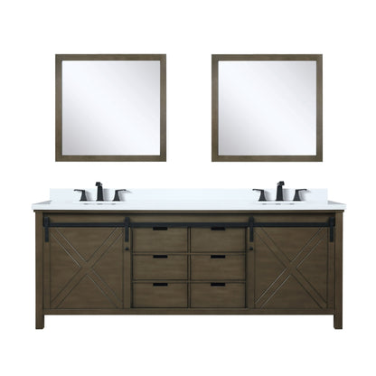 Marsyas 84 in W x 22 in D Rustic Brown Double Bath Vanity