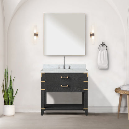 Norwalk 36 in W x 22 in D Black Oak Single Bath Vanity