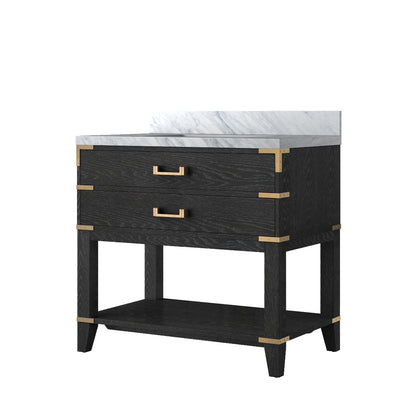 Norwalk 36 in W x 22 in D Black Oak Single Bath Vanity