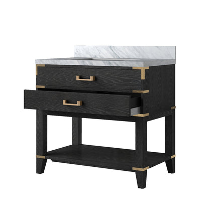 Norwalk 36 in W x 22 in D Black Oak Single Bath Vanity