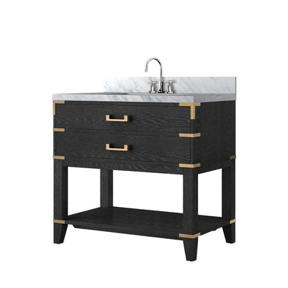 Norwalk 36 in W x 22 in D Black Oak Single Bath Vanity