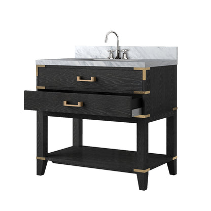 Norwalk 36 in W x 22 in D Black Oak Single Bath Vanity