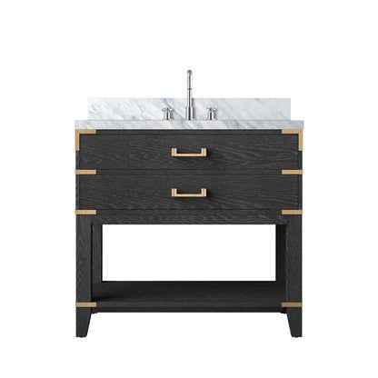 Norwalk 36 in W x 22 in D Black Oak Single Bath Vanity