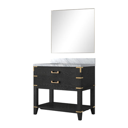 Norwalk 36 in W x 22 in D Black Oak Single Bath Vanity