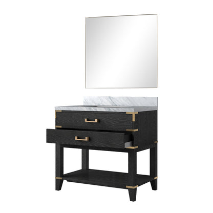 Norwalk 36 in W x 22 in D Black Oak Single Bath Vanity