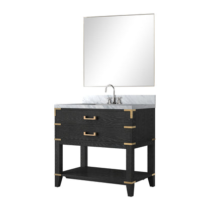 Norwalk 36 in W x 22 in D Black Oak Single Bath Vanity
