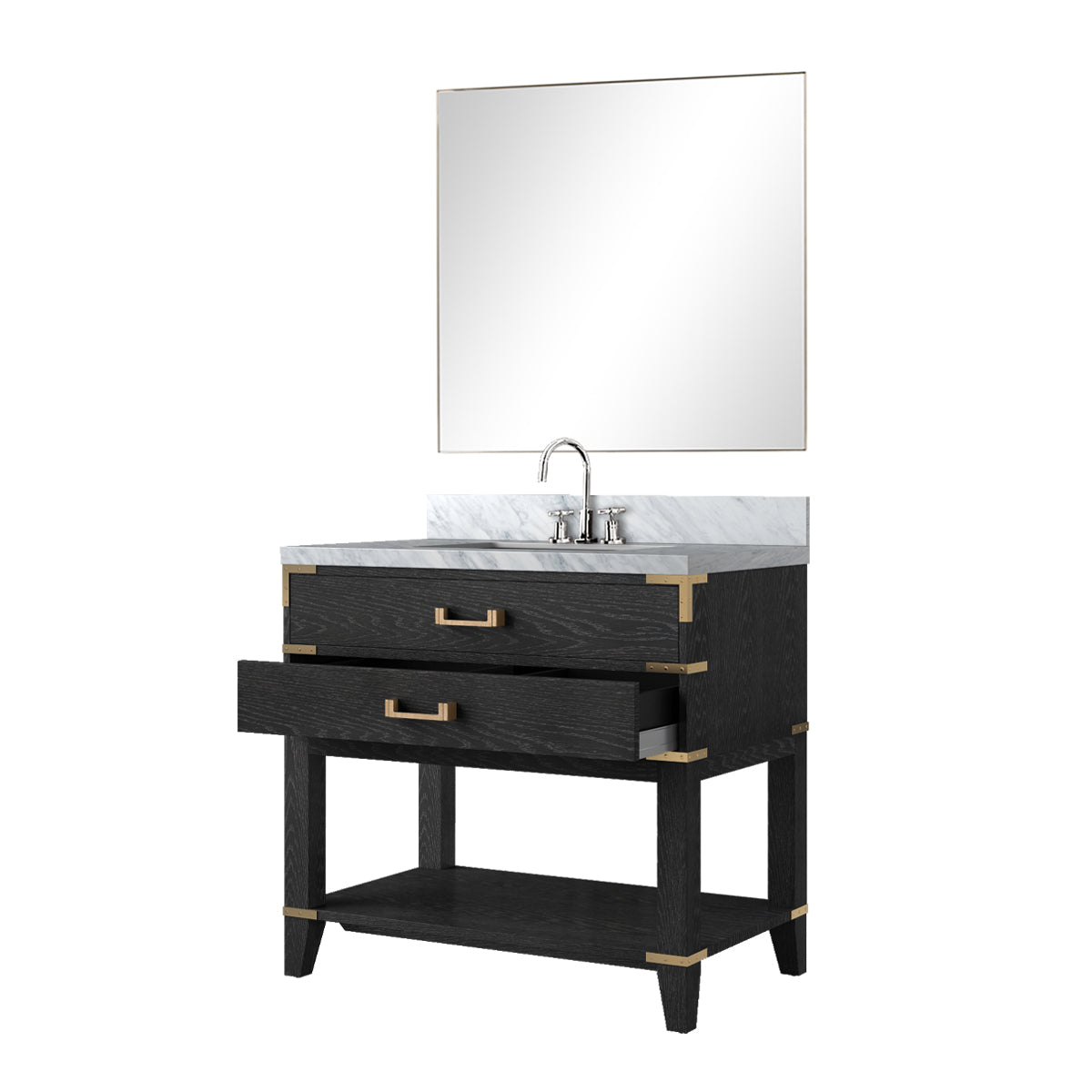 Norwalk 36 in W x 22 in D Black Oak Single Bath Vanity