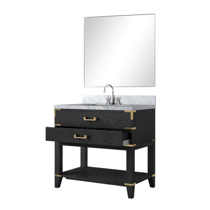 Norwalk 36 in W x 22 in D Black Oak Single Bath Vanity
