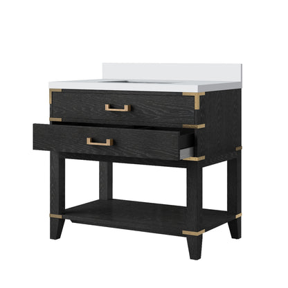 Norwalk 36 in W x 22 in D Black Oak Single Bath Vanity