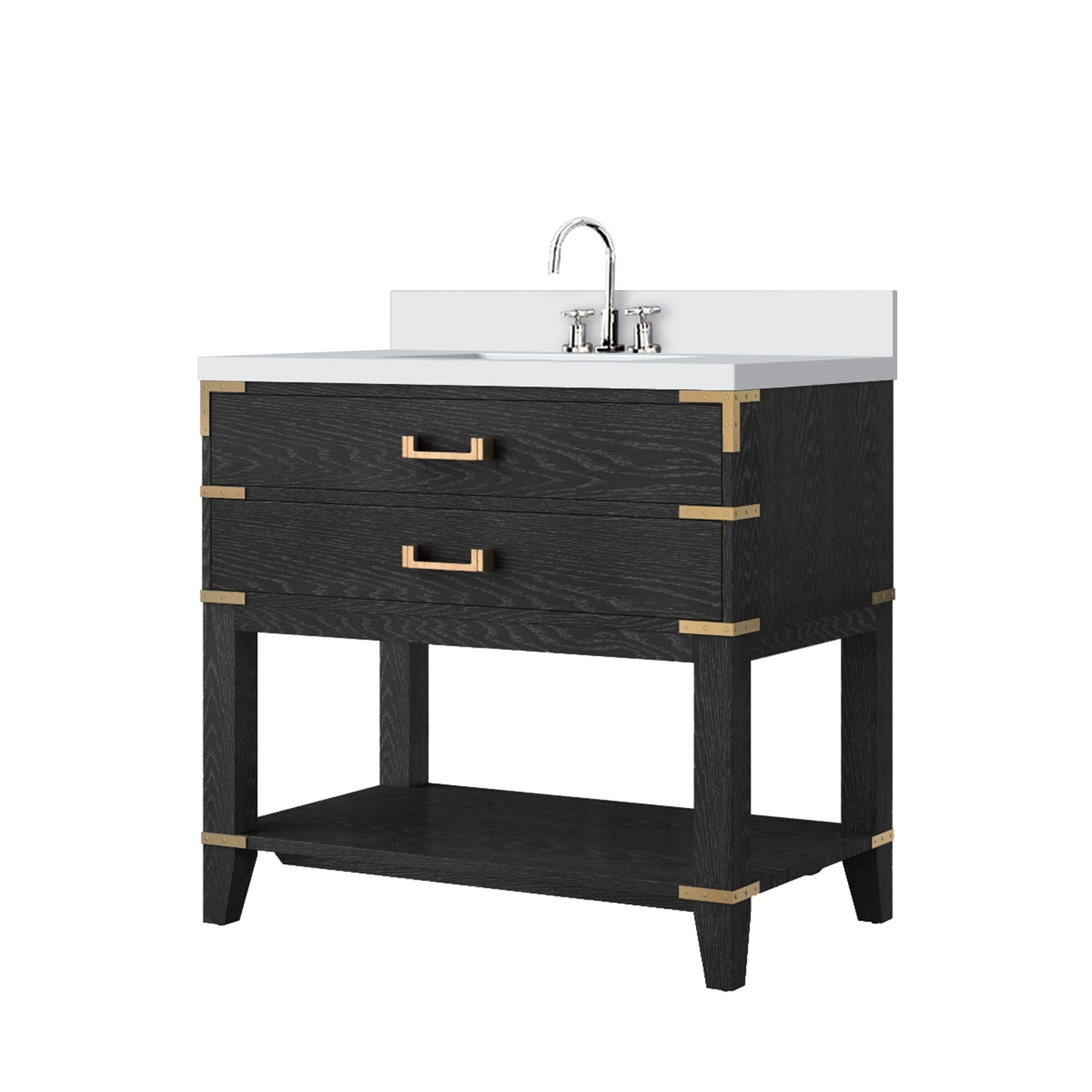 Norwalk 36 in W x 22 in D Black Oak Single Bath Vanity