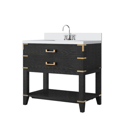 Norwalk 36 in W x 22 in D Black Oak Single Bath Vanity