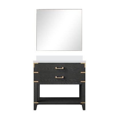 Norwalk 36 in W x 22 in D Black Oak Single Bath Vanity