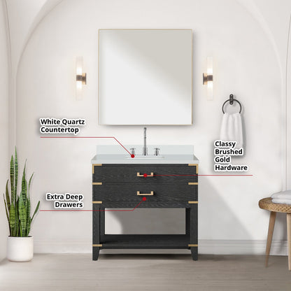Norwalk 36 in W x 22 in D Black Oak Single Bath Vanity