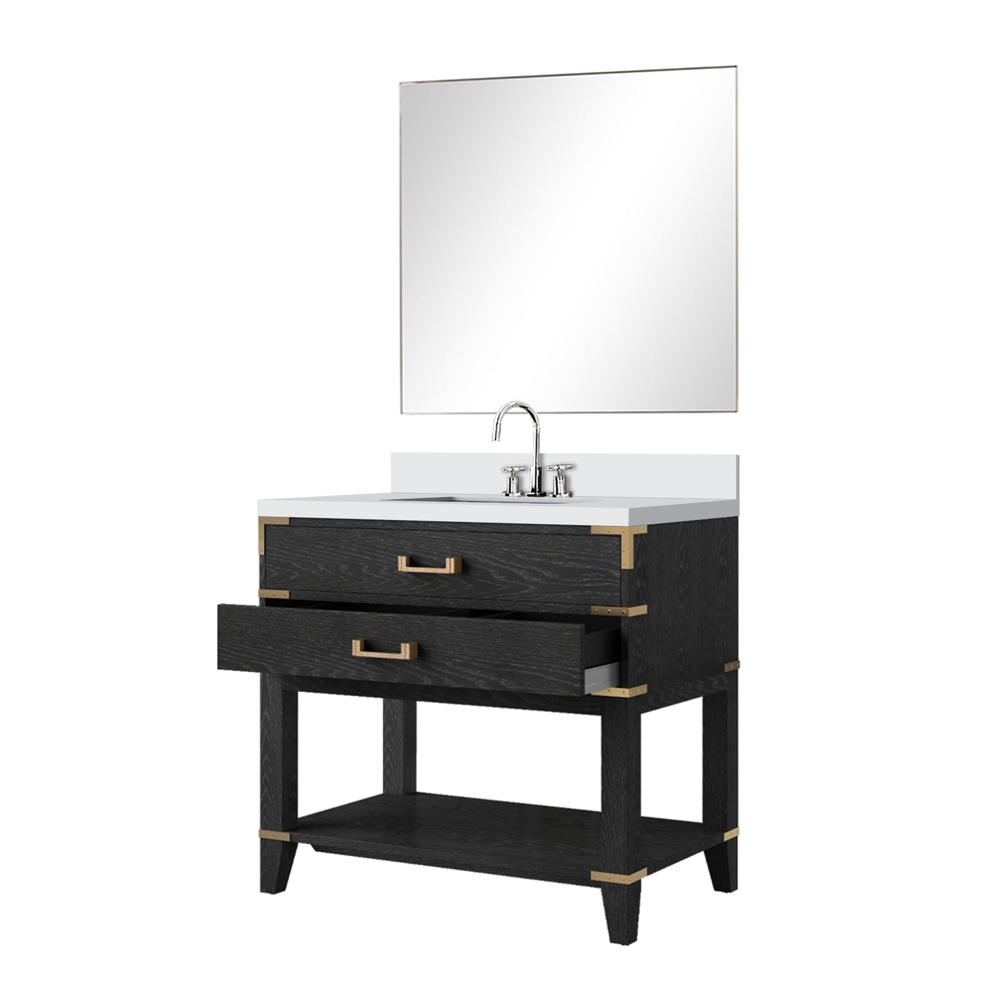 Norwalk 36 in W x 22 in D Black Oak Single Bath Vanity