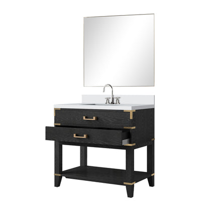 Norwalk 36 in W x 22 in D Black Oak Single Bath Vanity