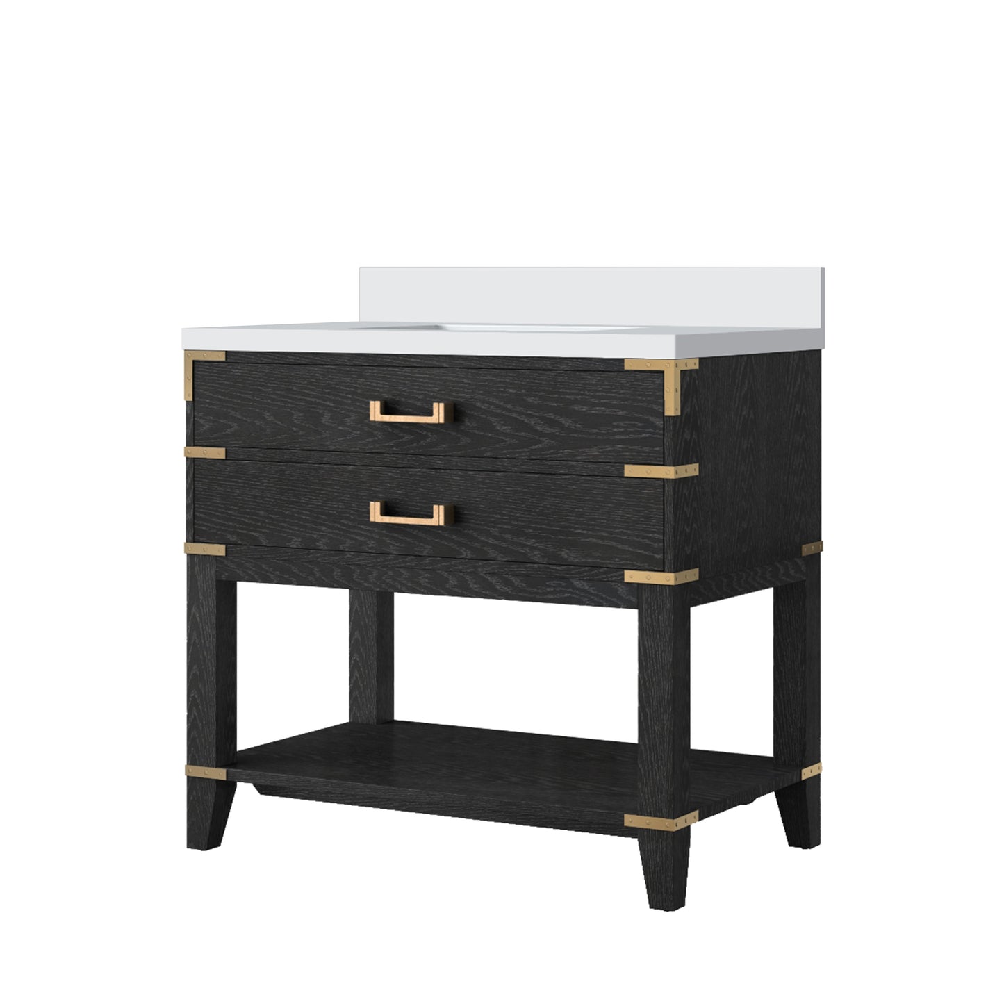 Norwalk 36 in W x 22 in D Black Oak Single Bath Vanity