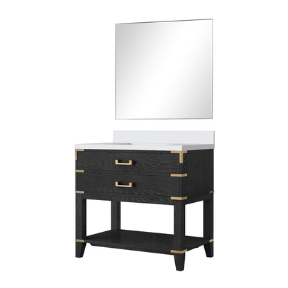 Norwalk 36 in W x 22 in D Black Oak Single Bath Vanity
