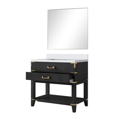 Norwalk 36 in W x 22 in D Black Oak Single Bath Vanity