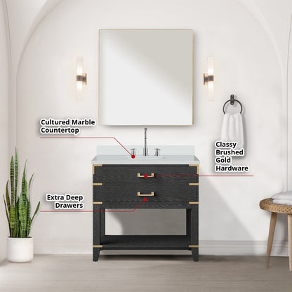 Norwalk 36 in W x 22 in D Black Oak Single Bath Vanity