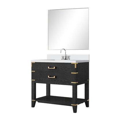 Norwalk 36 in W x 22 in D Black Oak Single Bath Vanity