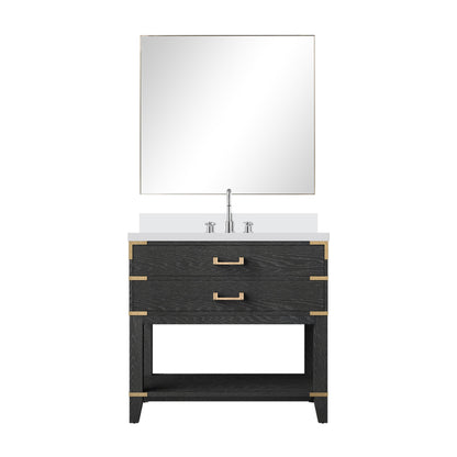 Norwalk 36 in W x 22 in D Black Oak Single Bath Vanity