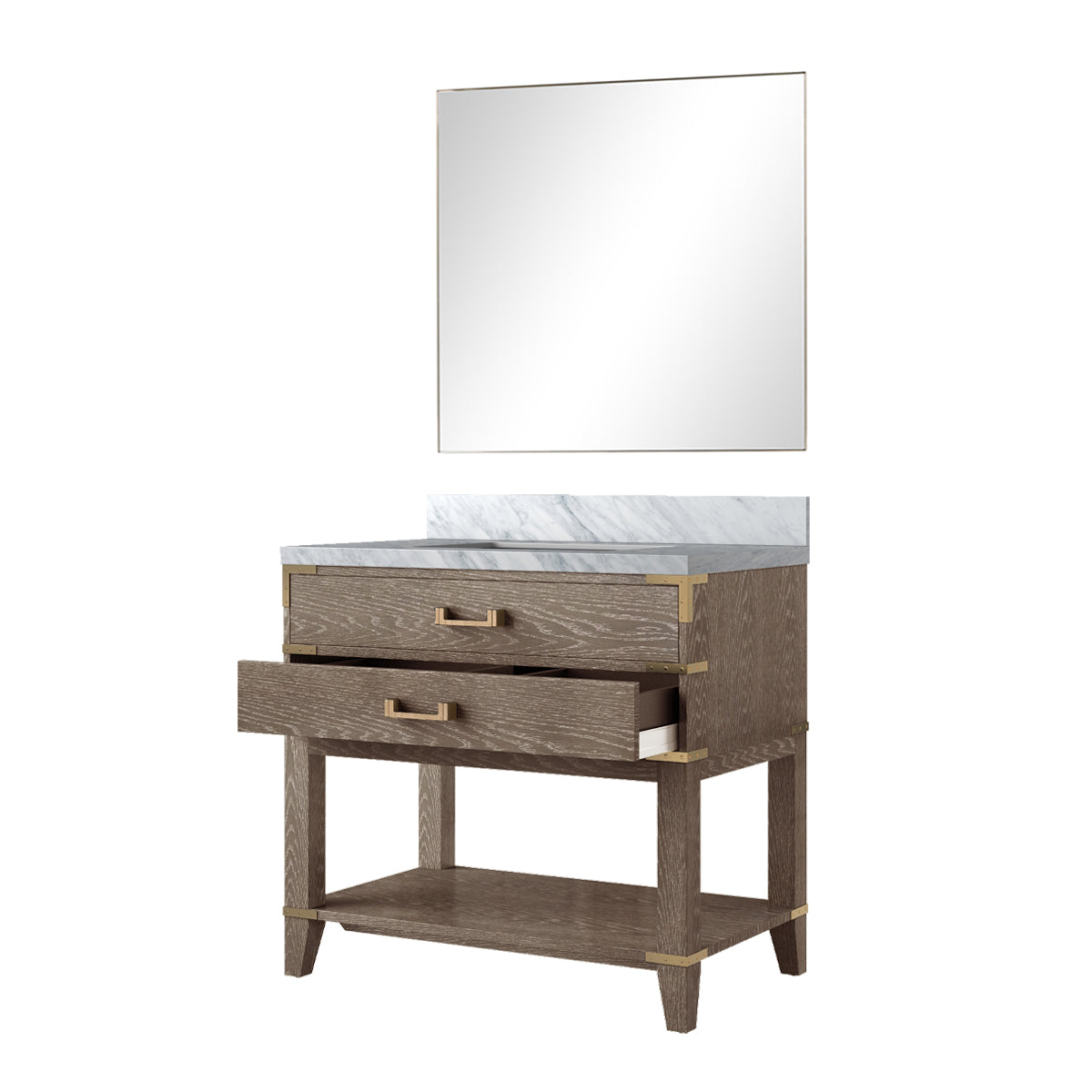 Norwalk 36 in W x 22 in D Grey Oak Single Bath Vanity