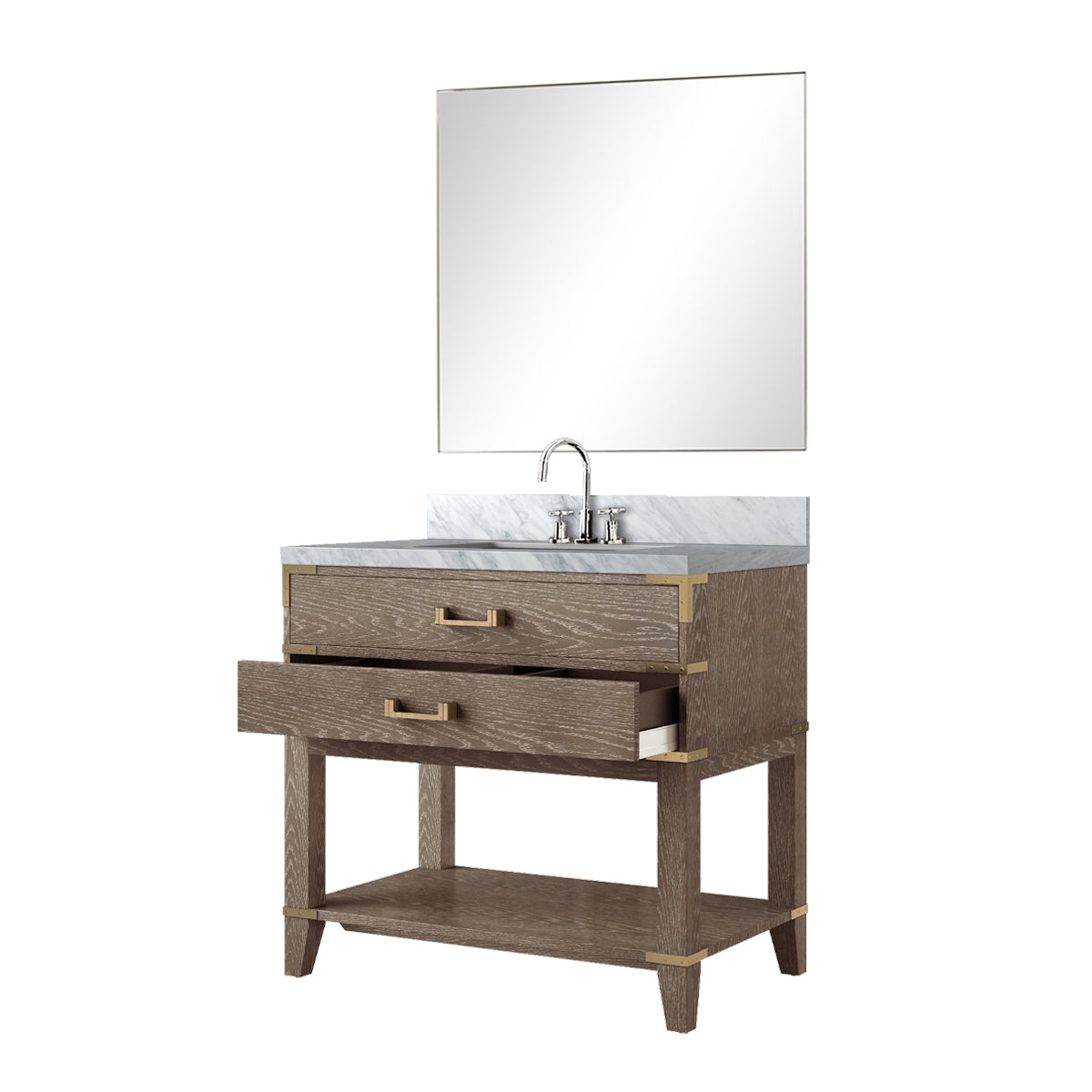 Norwalk 36 in W x 22 in D Grey Oak Single Bath Vanity